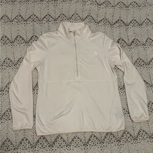The North Face Quarter-Zip Pullover Women’s Medium Cream Fleece Lined White Logo